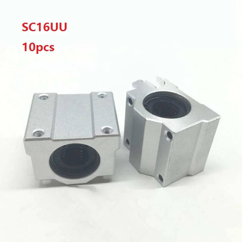 

10pcs/lot SC16UU SCS16UU 16mm linear guide shaft linear case unit linear block bearing blocks for CNC router 3D printer parts