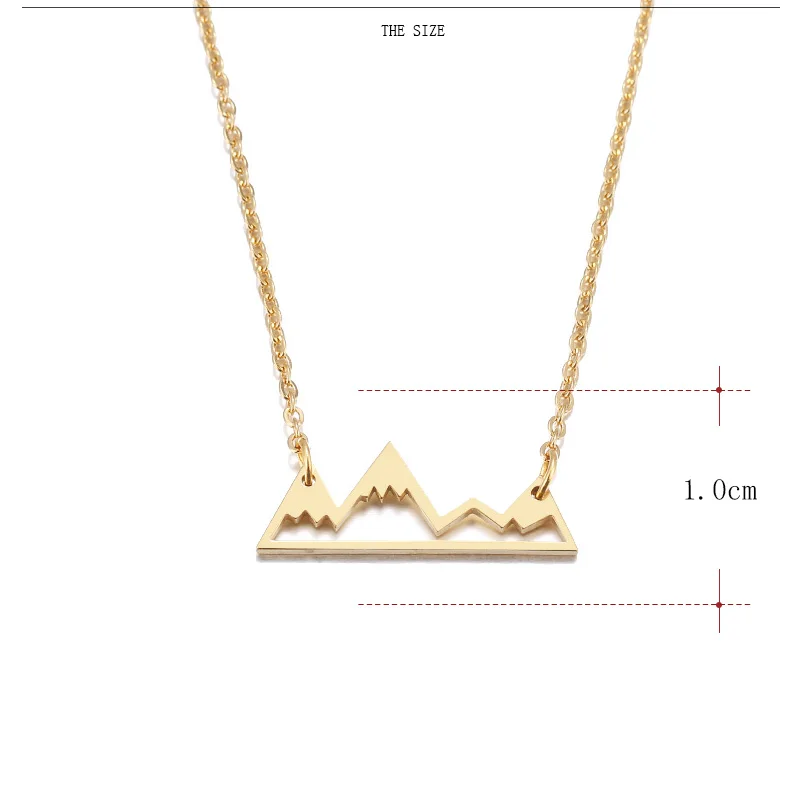 DOTIFI Stainless Steel Necklace Minimalist Mountain Top Pendant Snowy Mountain Necklace Hiking Outdoor Travel Jewelry Mountains