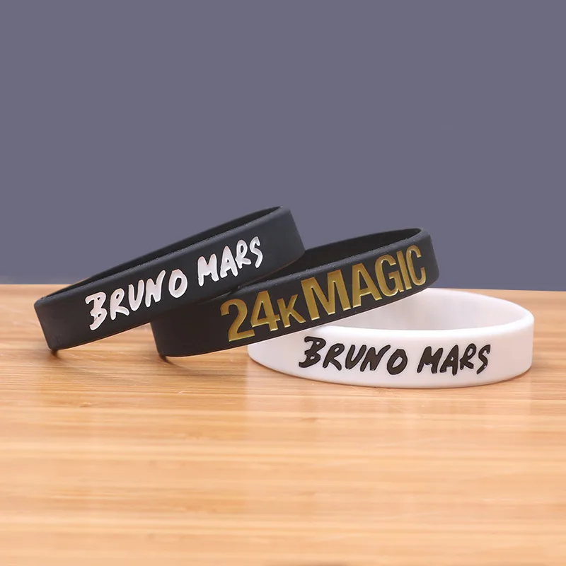 1PC Pop Star Bruno Mars Magic Silicone Bracelets&Bangles Wristband Music Lover Fans Gifts SH210