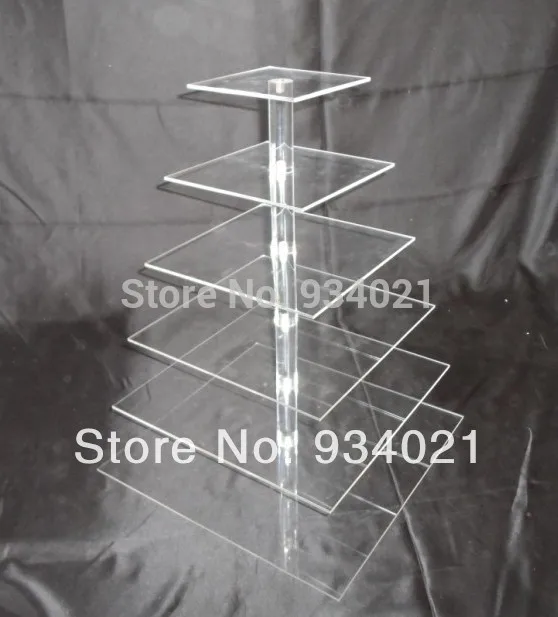 

Wedding Square 6 Tiers Acrylic Cupcake Stand party decoration