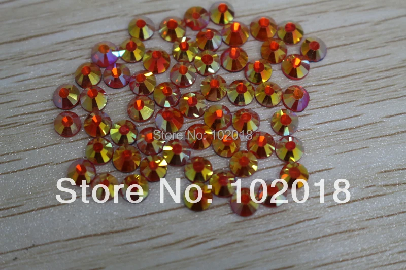 Free shipping 10 gross 1440pcs Hot sale highest quality HOT FIX DMC ss16/4mm rhinestone new color golden orange ab