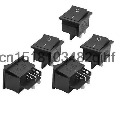 

16A 250VAC 20A 125VAC 4 Pin Soldering DPST Snap In Boat Rocker Switches 5Pcs