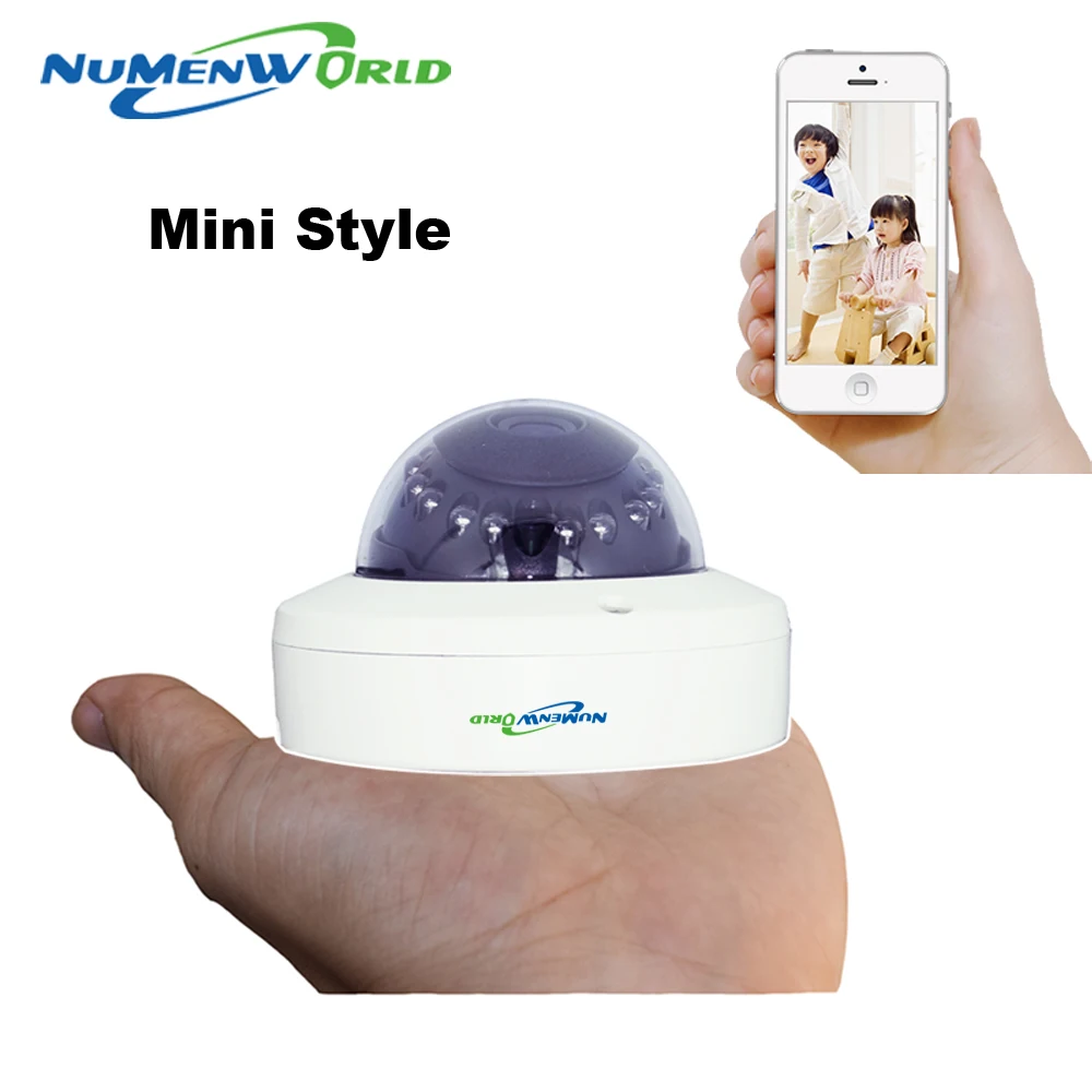 1280*720P 1.0MP Mini Dome IP Camera 720P IR CUT Night Vision P2P Plug and Play Mobile Phone view 12pcs IR LED Camera