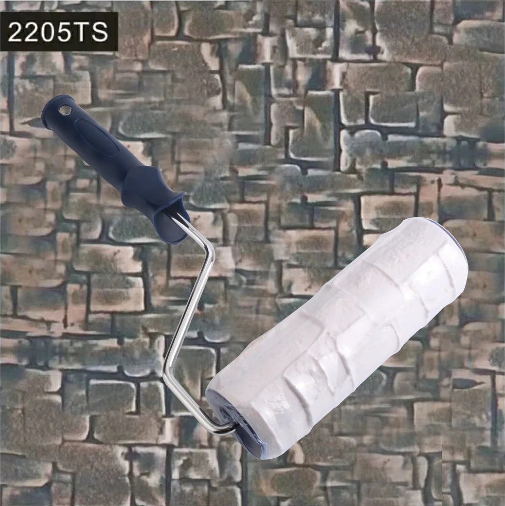 Patterned Paint Roller 8 Inch Decorative Tool Wall Painting Ink Roller Imitate Stone Draw Rubber DIY Construction Tools 2202TS