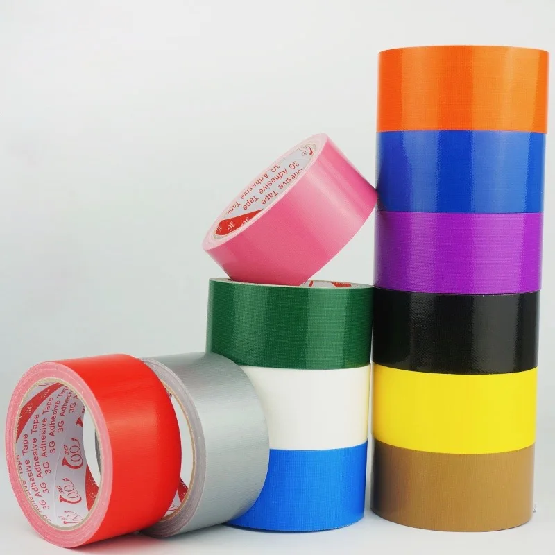 Custom Single Side Self-adhesive Duct Tape 10mm - 1050mm Red Yellow Blue Green Black Brown Silver Grey White Purple Pink Orange