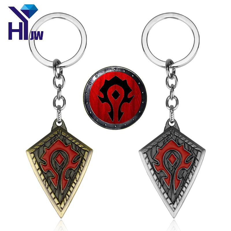 Heyu heißes Spiel Welt des Krieges Handwerk Wow Horde Logo Allianz Herds tein Schlüssel bund Anhänger Zubehör Schlüssel halter Schlüssel ring Schlüssel anhänger