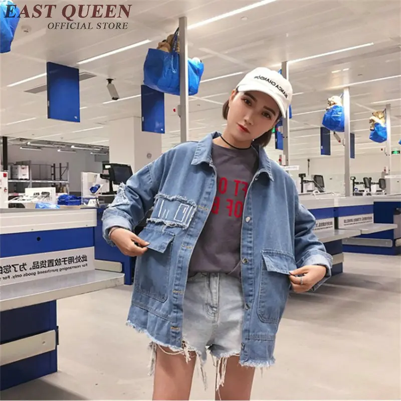 

Jean jacket 2018 women female harajuku clothing Japanese style punk winter autumn jacket for woman ladies jeans jackets DD172