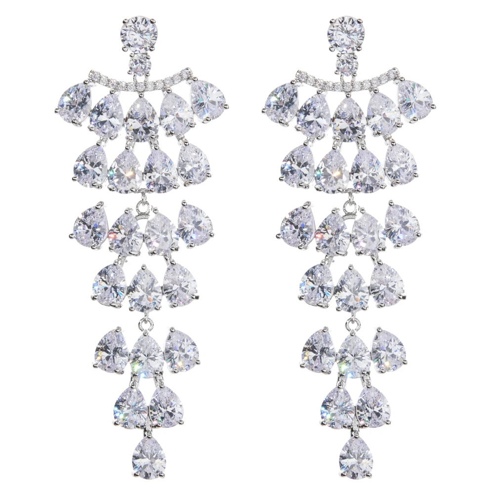 Deluxe American and European fashion AAA Zircon Earrings for women/girls wedding jewelry gifts