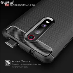 Wolfrule Case Xiaomi Mi 9T przypadki odporny na wstrząsy gumowy silikonowy zderzak z włókna węglowego pokrywa dla Xiaomi Mi 9T Pro pokrywa Xiaomi 9T przypadku