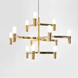 Art Design 12/30 heads LED Crown Major Gold pendant light lamp hall restaurant dining room chrome luminaire suspended light