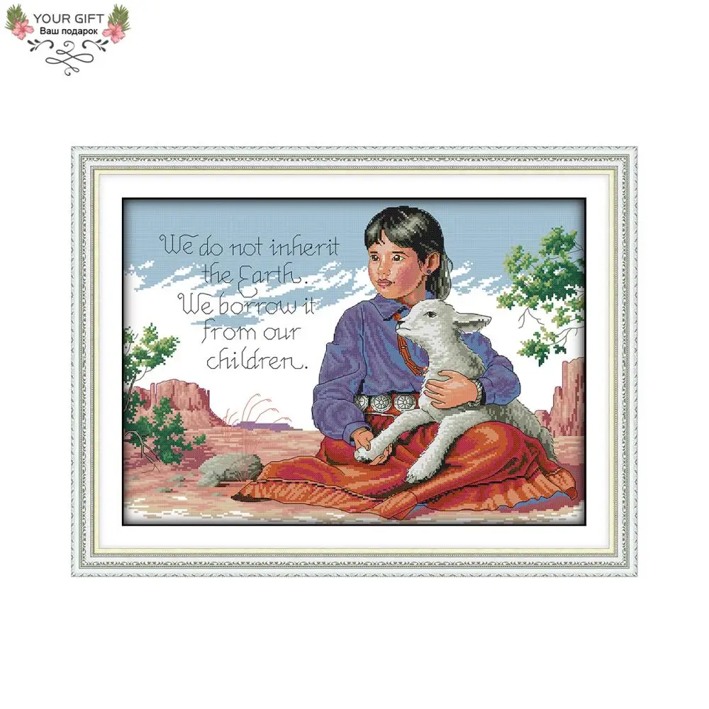 Joy Sunday A True Conservationist Cross Stitch Kits, 14CT, 11CT counted And Stamped Canvas Cross Stitch, Home Decor, RA121