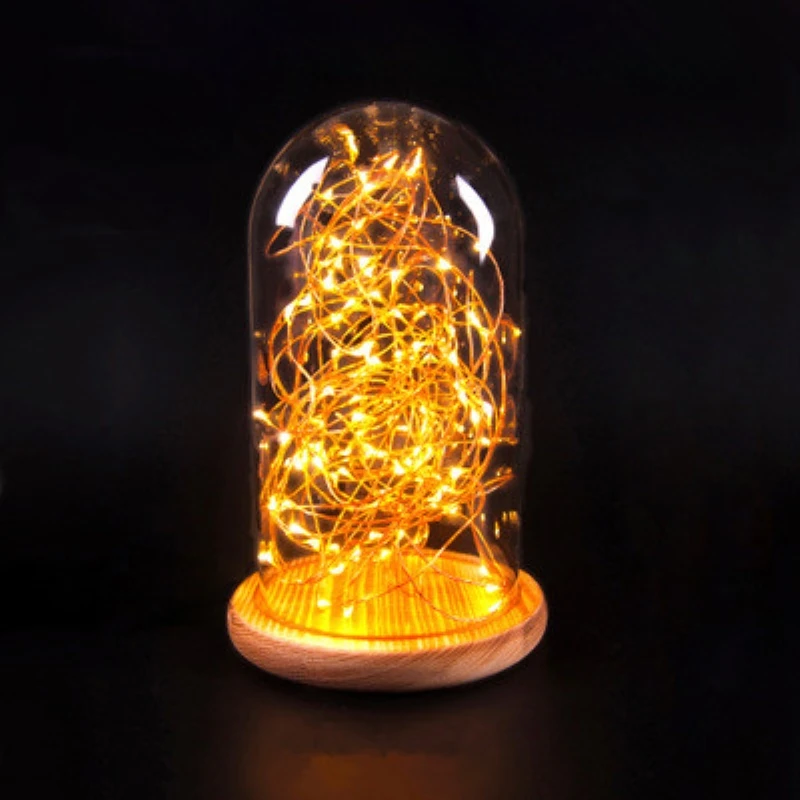 Novelty Wooden Base night Lights Table Lamps Desk Bedside Lamp for Home decor Starry LED Night Light Lamp for Christmas Gifts