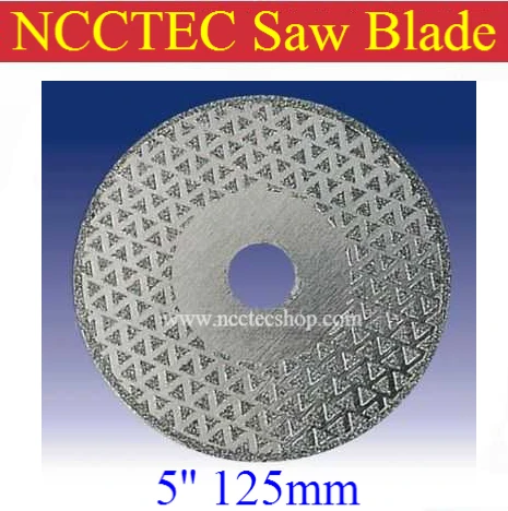 

5" 2-sided NCCTEC Electroplated Diamond circle saw blade FREE shipping | 125mm cut grinding disc for cutting or grinding stone