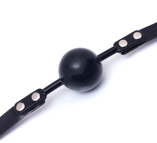 Size Large PU Leather Big Black Silicone Ball Gag Mouth Soft Mouth Plug Oral Fixation Mouth Gag Sex Toys Erotic Game For Couples