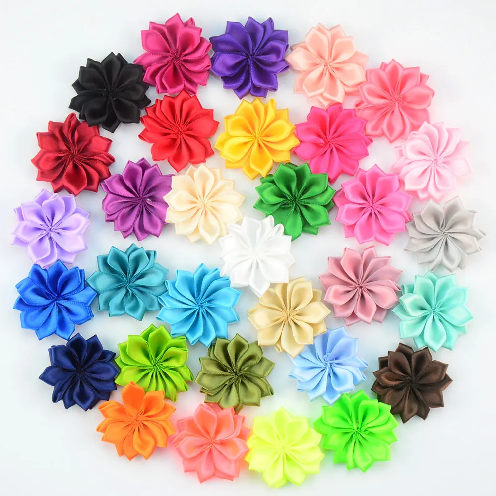 60 pcs/lot , Mini Satin Flowers 1.77