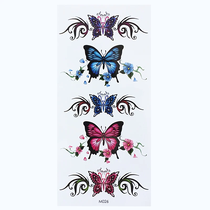 Fashion Sexy Beautiful Watercolor Butterfly Waist Waterproof Colorful Temporary Tattoo Sticker New 2018