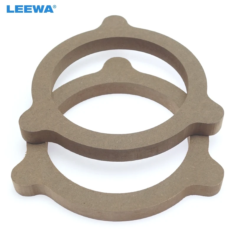 

LEEWA 2pcs 6.5" Auto Bus Boat Stereo Speaker Mat for Nissan Cars Speaker Spacer Adapter Wooden Ring Pads #CA6082