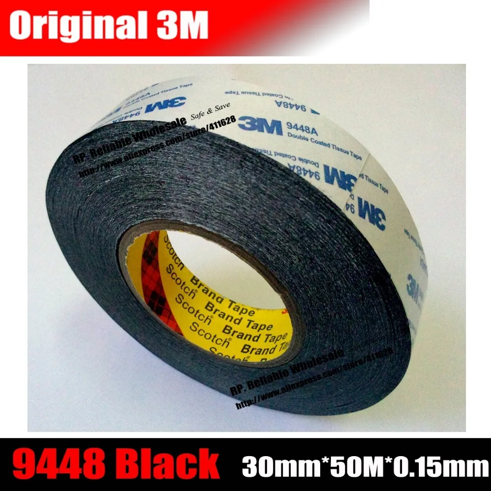 ruban-adhesif-double-face-noir-30mm-x-50-metres-pour-ecran-lcd-de-telephone-portable-panneau-tactile-boitier-d'ecran-avec-logo-collant-3m