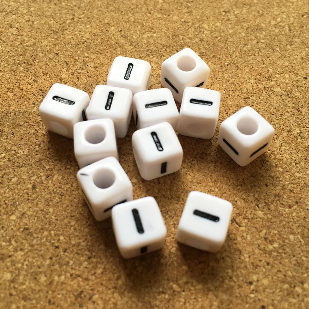 

Wholesale Acrylic Letter Beads Single Initial I Printing Plastic Alphabet Bracelet Spacer Beads 8*8MM Cube Square Jewelry Beads