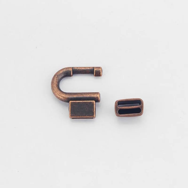3sets Horseshoe Hook Clasp U Tip Shape Fit 10mm 5mm Flat Leather Cord Jewelry Bracelet Making