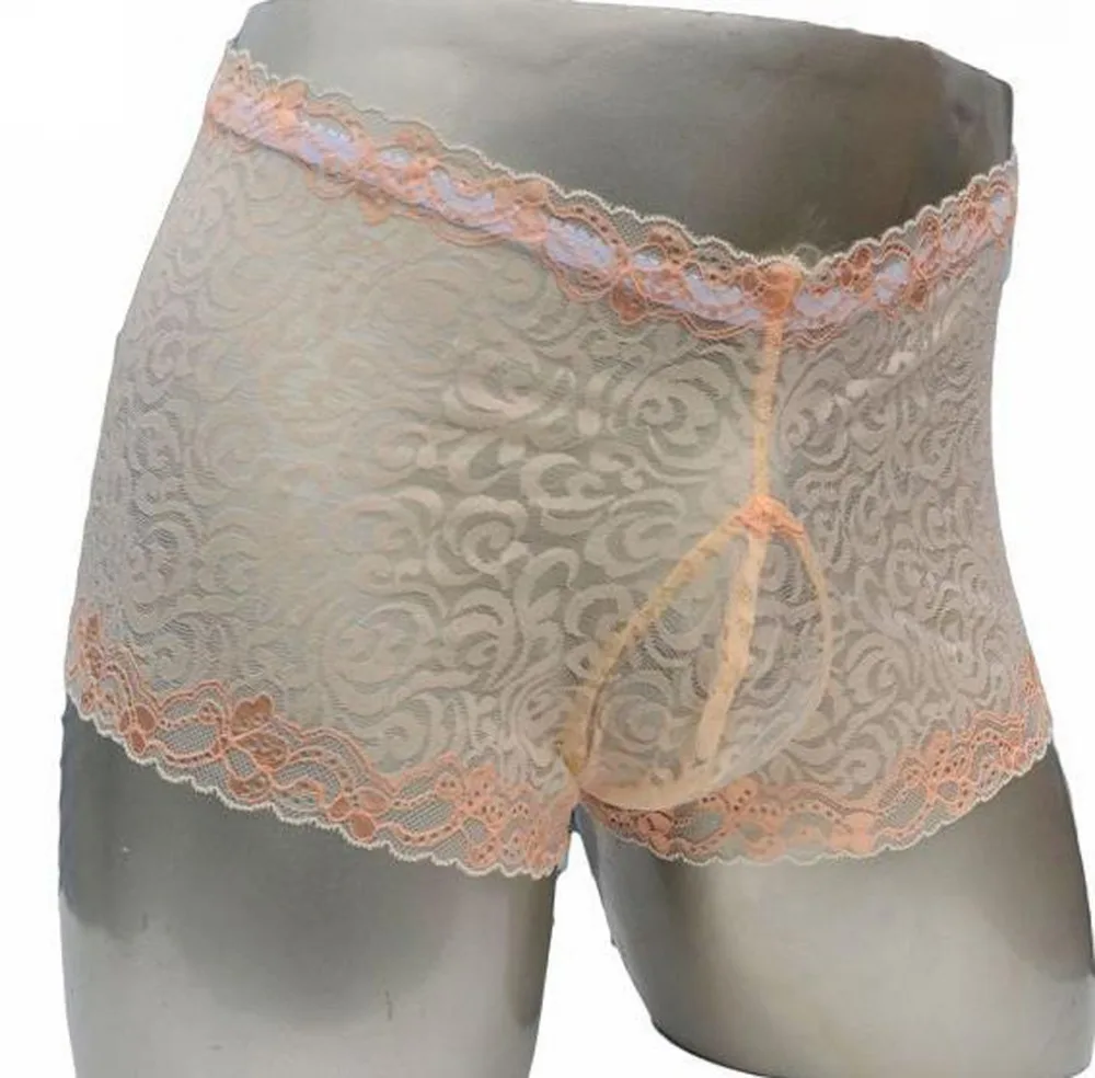 Sissy Gay Panties Lace Men Underwear Sexy Transparent Big Boxer ZJH884P
