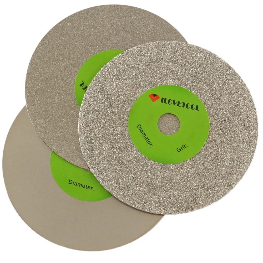 3 Pcs 5-นิ้วเพชรเคลือบ Flat Lap Disk ล้อตัดเพชรเครื่องมือขัดสำหรับหิน125มม.กรวด80/240/1000 ILOVETOOL