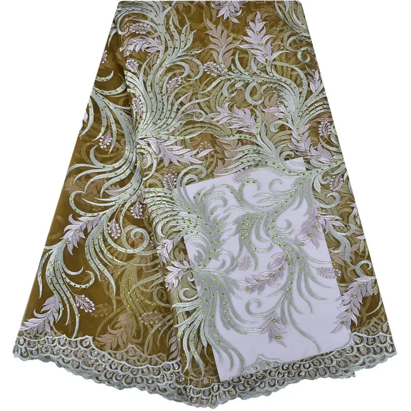 

Hot Sales Stones Net Lace Fabric Nigerian Fabric High Quality African Tulle Lace Fabric For Dresses French Lace Fabric 1199