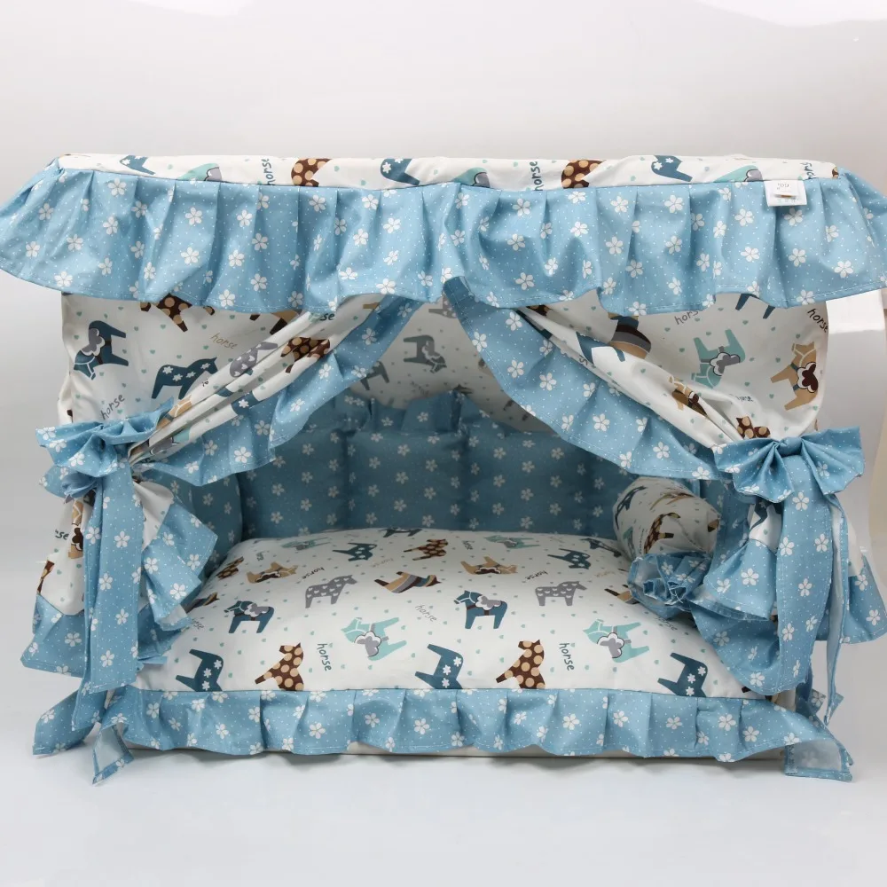 

Cotton dog bed cute lace dog house comfortable dog house overall removable and easy to clean