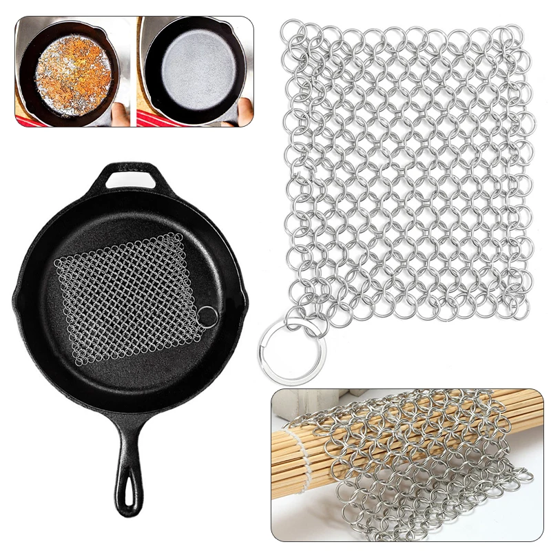 Stainless Steel Chainmail Palm Brush Scrubber Kitchen Gadgets Wash Tool Pan Dish Bowl Cleaning Tool Cookware Accessories