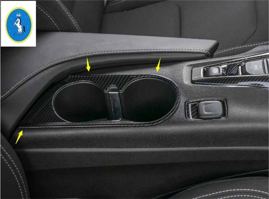 Yimaautotrims Auto Accessory Console Central Front Water Cup Holder Panel Cover Trim Fit For Chevrolet Camaro 2016 - 2019 ABS