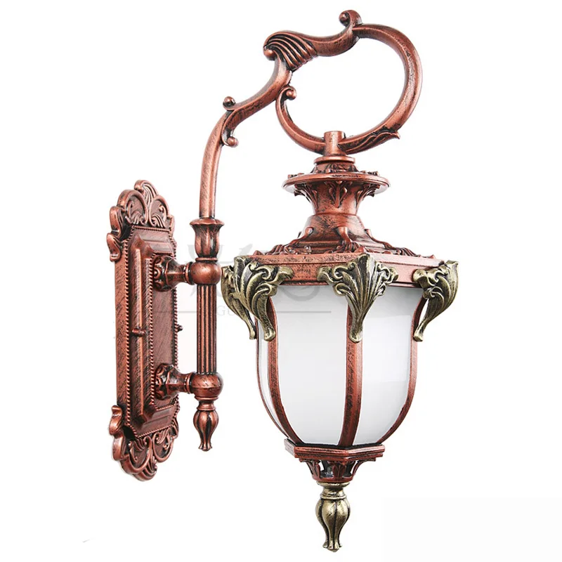 Villa Outdoor Wall Lamps Luxury Red Copper Color Landscape Wall Lamps European Mediterranean Wall Lamps Corridor Wall Lamps