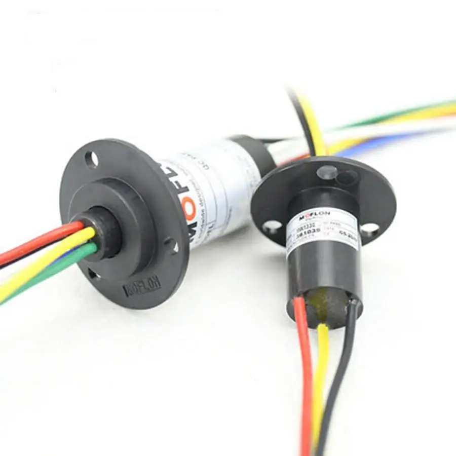 2/3/4/5/6/12 Wires 2/5/10/20/30A Circuits 250Rpm Capsule Slip Ring 600V For Monitor Robotic IP51 Lead Length:300mm