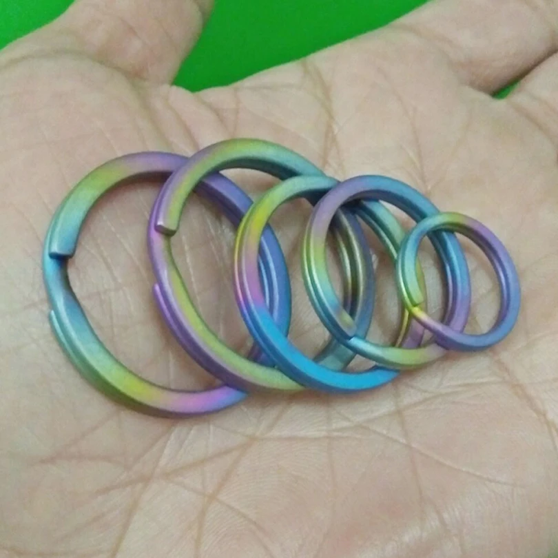 Multicolor Pure Titanium Metal Key Chain Ring Holder Split Keyring TC4 Ti Hanging Buckle for Outdoor Camping J205 dropshipping