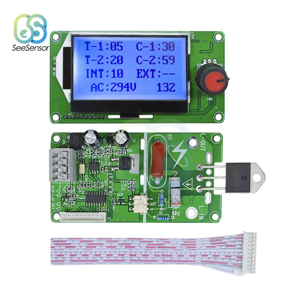 

40A 100A LCD Digital Double Pulse Encoder Spot Welder Control Module Welding Machine Transformer Controller Board