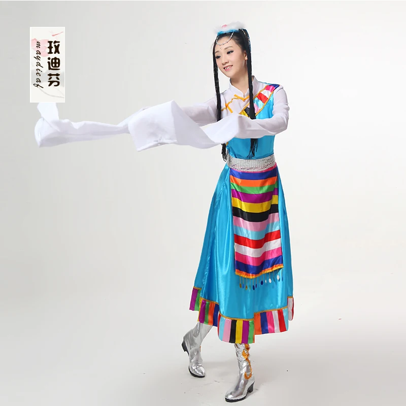 Dance clothes Costume Tibetan gowns dress Women clothing Tibetan Women\'s Dance Costume Clothes Ladies Miao Clothing Hmong