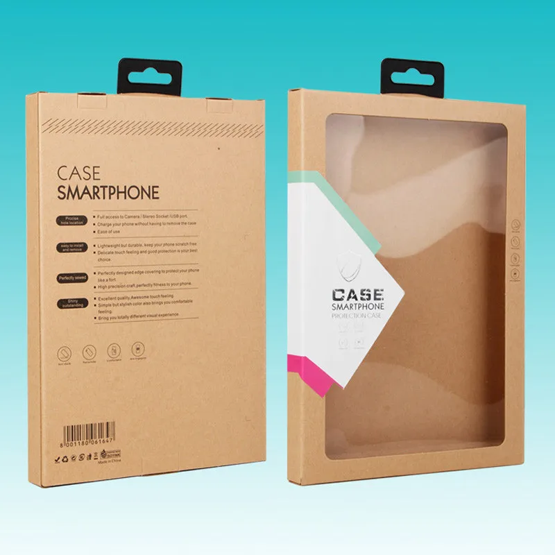 100pcs/lot 3 Size New design Kraft Paper Package Box With Cleartransparent Pvc Window Packing Box For Ipad Mini Ipad Air Case