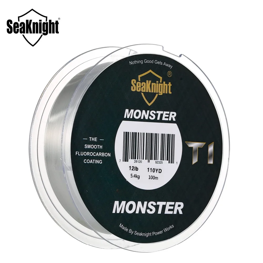 SeaKnight-Manster Fishing Line, Monofilamento Leader, Sinking Line, 100% Revestimento, Monofilamento, New Arrival, T1, 100m, 2021, 0,8, 8,0 lb