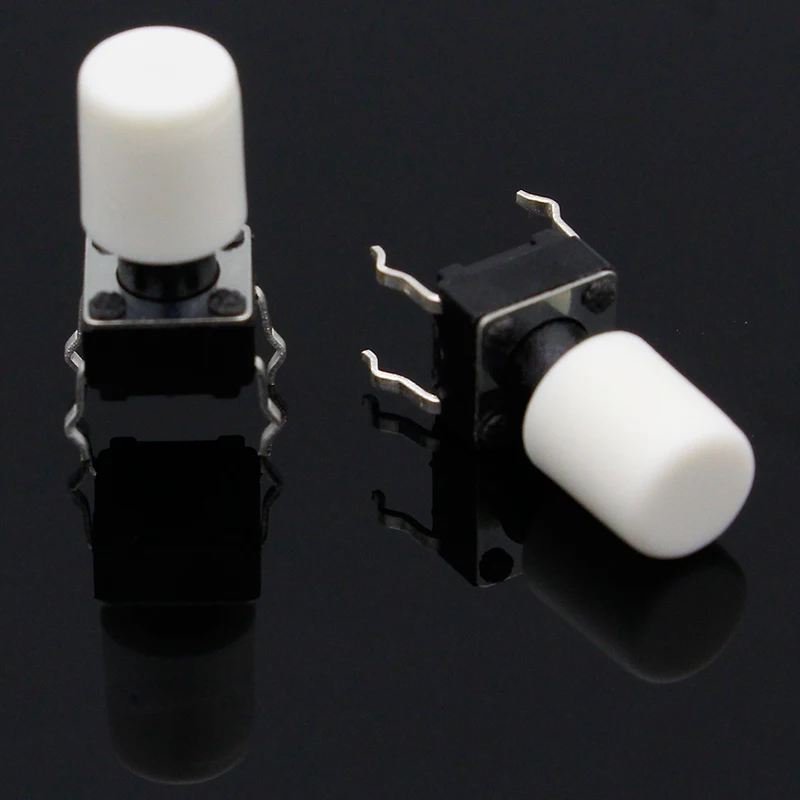 100pcs/lot White Plastic Cap Hat G63 for 6*6mm Tactile Push Button Switch Lid Cover Free Shipping