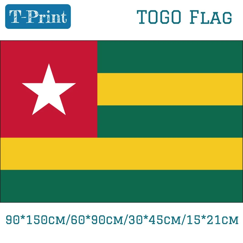 

Togo National Flag 90*150cm/60*90cm/15*21cm 30*45cm Car Flag For Decoration