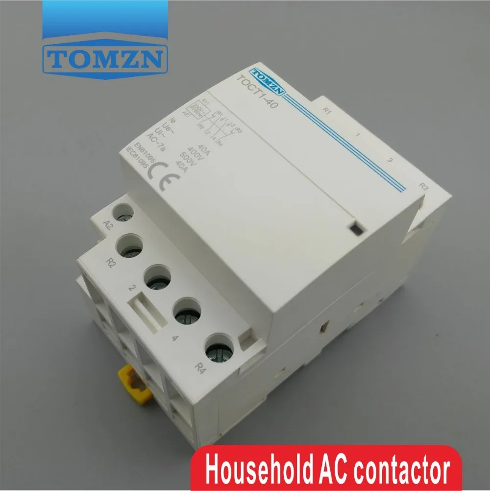 TOCT1 4P 40A 2NC 2NO 220V 400V~ 50/60HZ Din rail Household ac Modular contactor