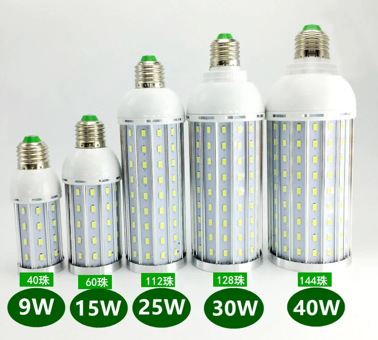 SMD5630 LED Lamp Corn Light E27 9W 15W 25W 30W 40W Bedroom Store Bulb 360 degree Cold|Warm White 110V 220V DHL Free Shipping