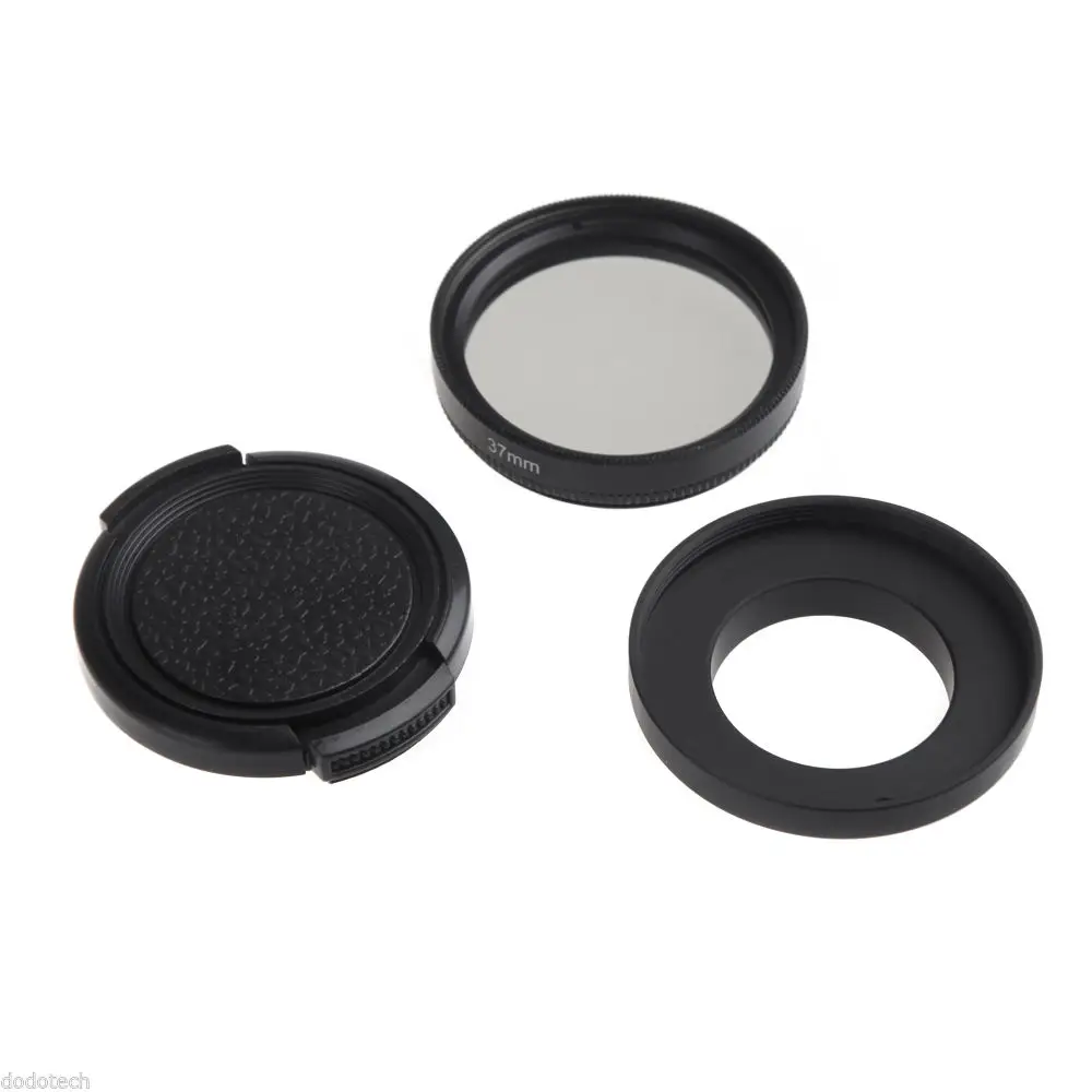 ORBMART-filtro Polarizador Circular CPL de 37mm, adaptador de lente UV, tapa protectora, cuerda para cámara Digital Gopro Hero HD 3