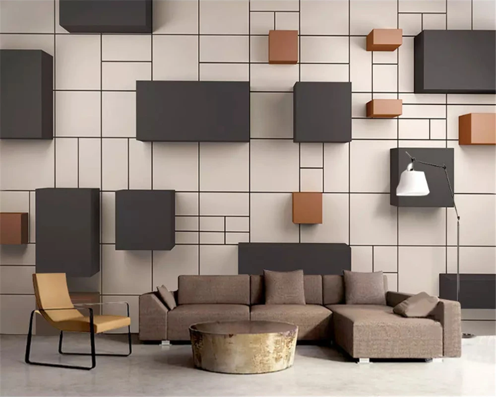 

beibehang Custom classic wallpaper stereo triangle fashion Nordic modern minimalist TV background papel de parede papier peint