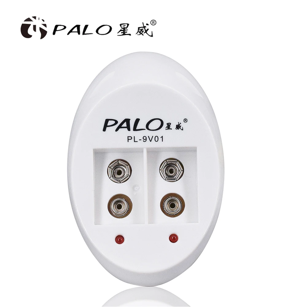 

PALO 9V 6F22 Battery Charger For 9 Volts Lithium Ni-MH Ni-CD Batteri EU / US Plug Super Quick Power 2 Slots Chargers