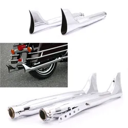 2 PCS Fishtail Exhaust Silencer Mufflers Drag Pipe Slip On Mufflers For Harley Touring Motorcycle Universal