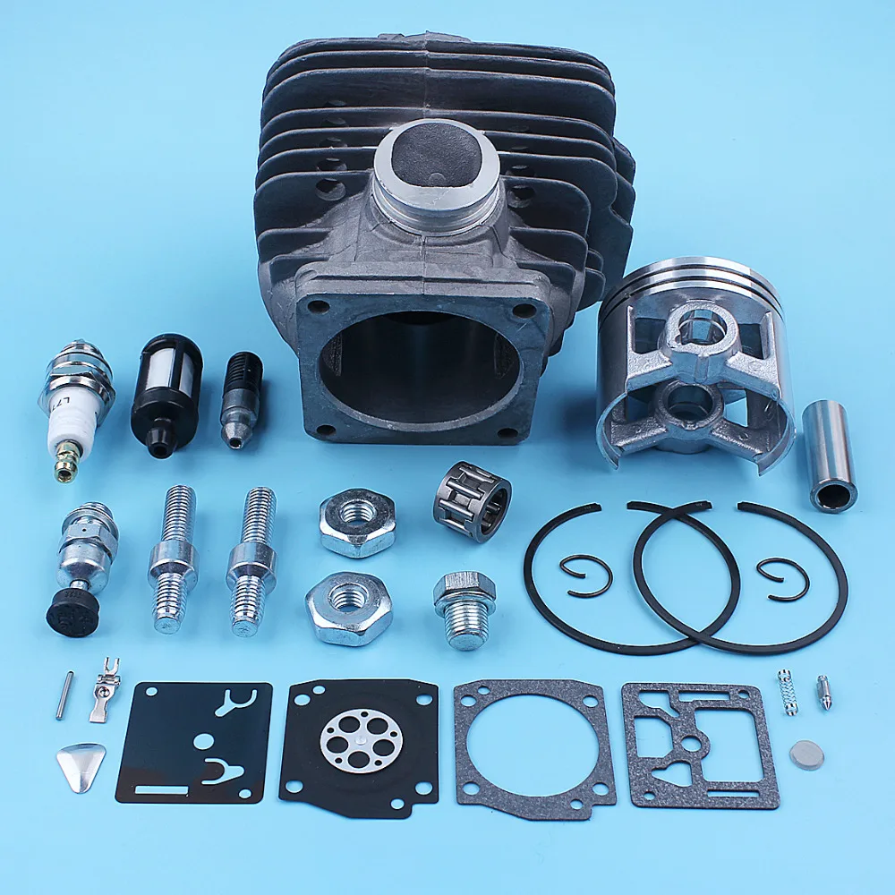 Imagem -06 - Pistão do Cilindro Carb Kit de Reparo para Stihl Ms440 044 ms 440 Motosserra Barra Parafuso Prisioneiro Porca Válvula Descompressão 1128 020 1227 Parte 50 mm