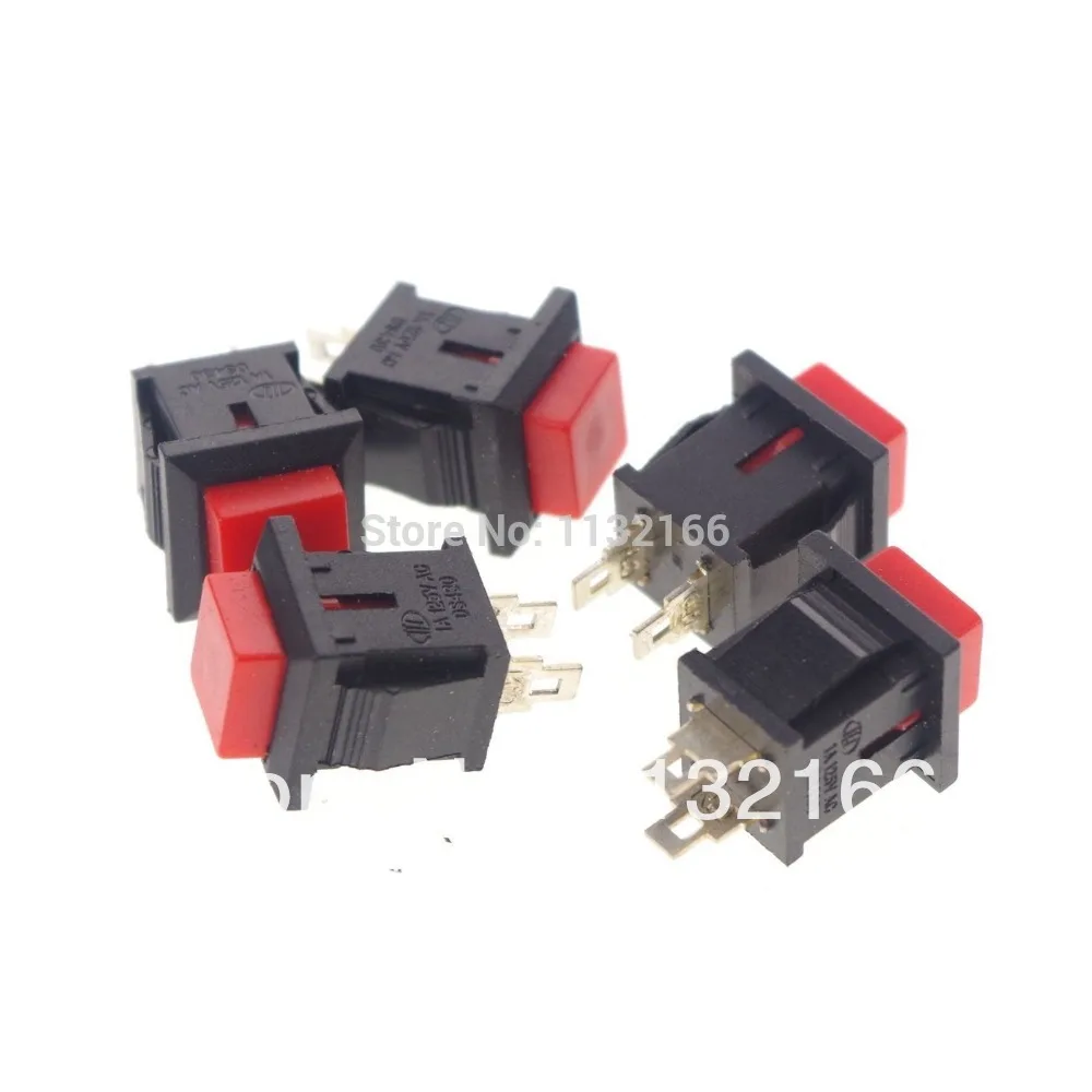 Red Square 14*14 2 Pin SPST NC Momentary Push Button Switch