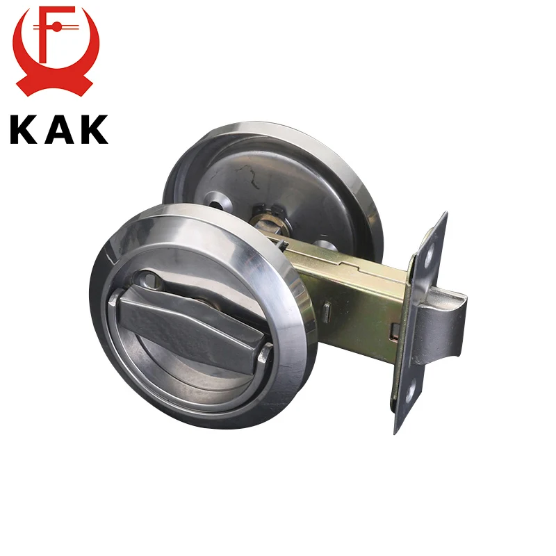 KAK Versteckte Türschlösser Edelstahl Griff Einbau Schrank Unsichtbare Ziehen Mechanische Outdoor Lock Für Feuer Beweis Hardware