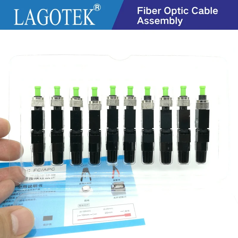 

100PCS FTTH FC APC single-mode fiber optic FC APC quick connector FC FTTH Fiber Optic Fast Connector FC Connector Free shipping