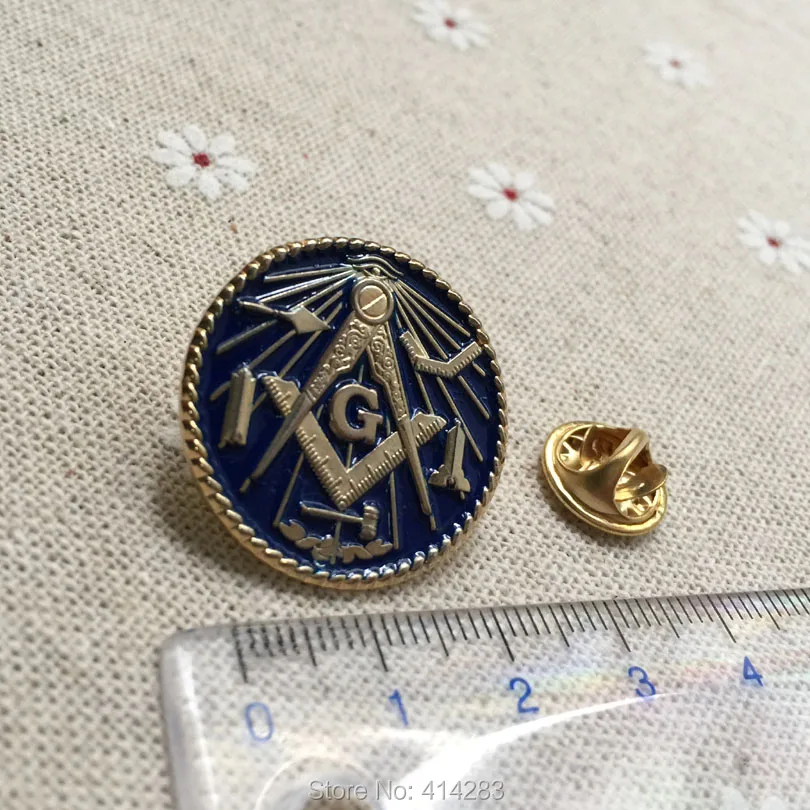 Soft Enamel Masonic Tools Square and Compass with G Round Brooches Free Masons Lapel Pin Badges for Masonry Fellow Gifts